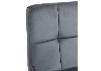 Ensemble de 2 tabourets de bar Peru, velours, blanc/gris foncé