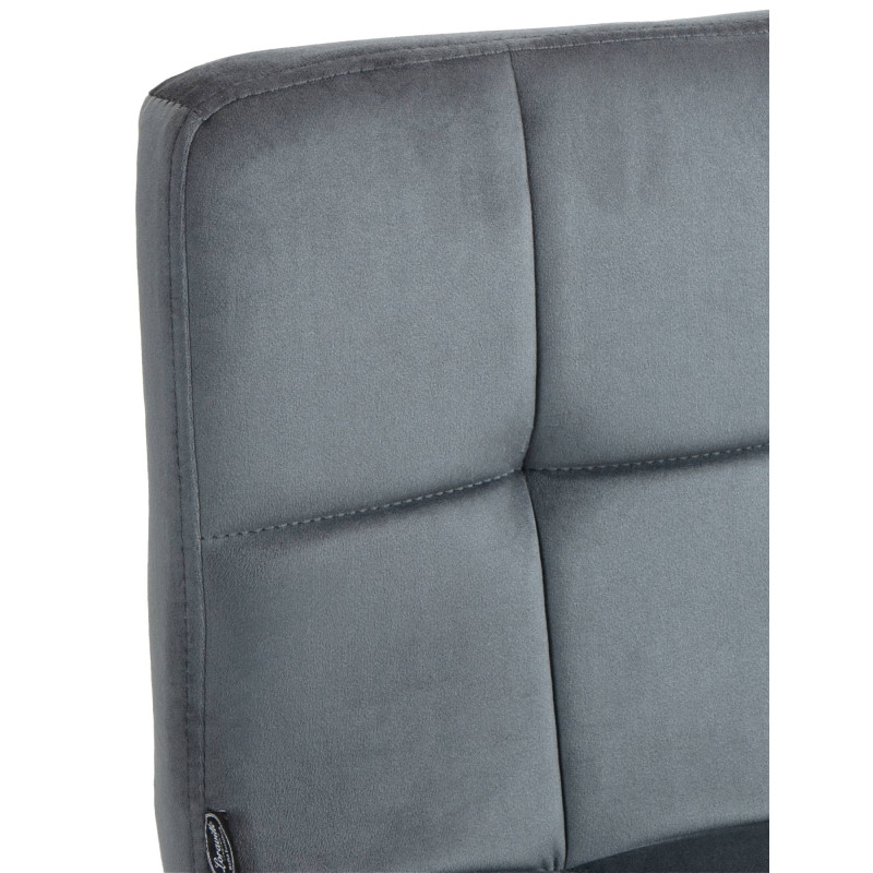 Ensemble de 2 tabourets de bar Peru, velours, blanc/gris foncé