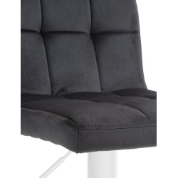 Conjunto de 2 banquetas de bar Peru, em veludo, branco/preto