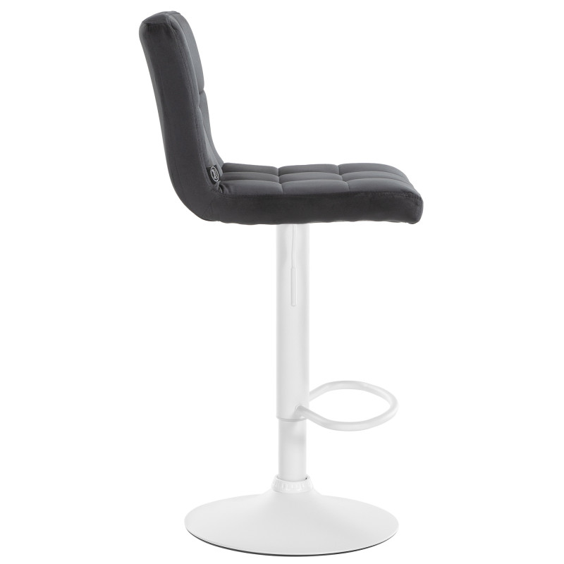 Conjunto de 2 banquetas de bar Peru, em veludo, branco/preto