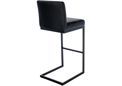 Taburete de bar Hopewell, imitación de cuero, negro