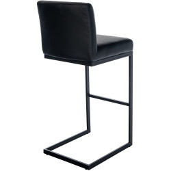 Tabouret de bar Hopewell, similicuir, B noir