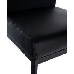 Tabouret de bar Hopewell, similicuir, B noir