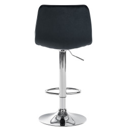 Ensemble de 2 tabourets de bar Lex en velours, chromés et noirs