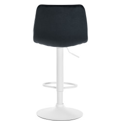Ensemble de 2 tabourets de bar Lex en velours blanc noir