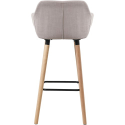Ensemble de 2 tabourets de bar Grant en tissu taupe