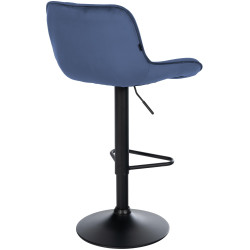 Tabouret de bar Kasson en velours bleu