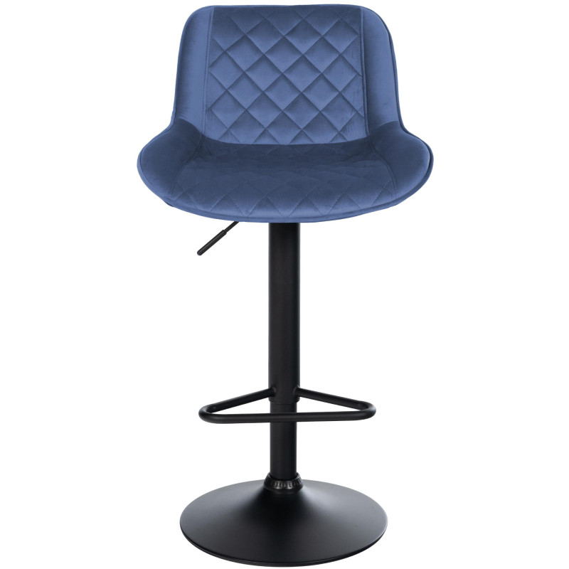 Tabouret de bar en velours Kasson bleu