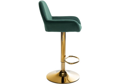 Taburete de bar Braga de terciopelo dorado, verde oscuro