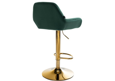 Banqueta de bar Braga em veludo dourado, verde escuro