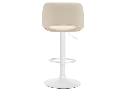 Set di 2 sgabelli da bar Camden, similpelle, bianco/crema