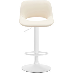 Conjunto de 2 banquetas de bar Camden, em couro sintético, branco/creme.