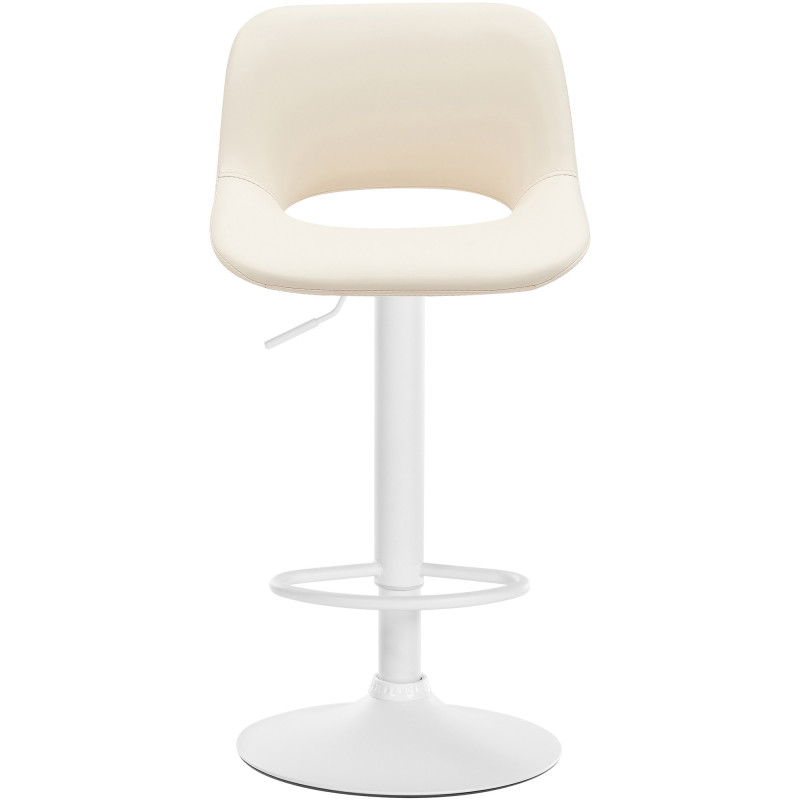 Set di 2 sgabelli da bar Camden, similpelle, bianco/crema