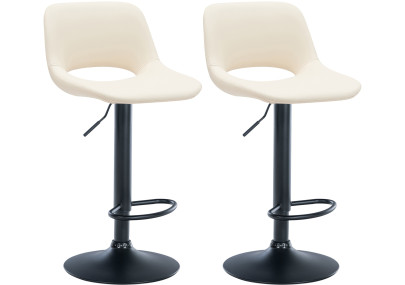 Set di 2 sgabelli da bar Camden in similpelle nera e crema
