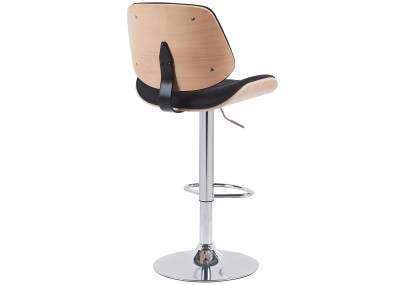 Tabouret de bar Clawson en tissu chrome nature/noir