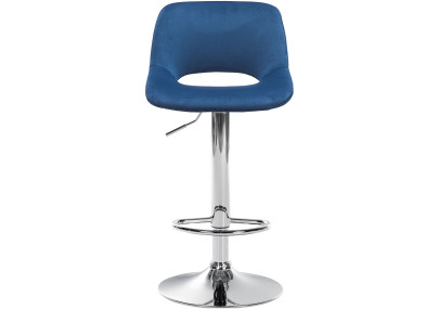 Set di 2 sgabelli da bar in velluto Camden, blu cromato