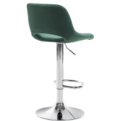 Conjunto de 2 banquetas de bar Camden, em veludo, verde cromado