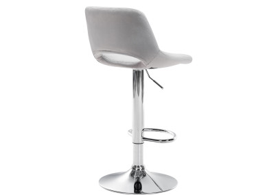 Ensemble de 2 tabourets de bar Camden, velours, chrome, gris clair