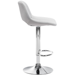 Ensemble de 2 tabourets de bar Camden, velours, chrome, gris clair