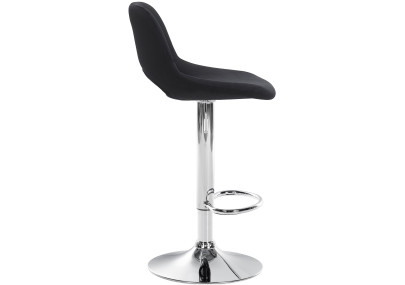 Ensemble de 2 tabourets de bar Camden, velours, chrome, noir