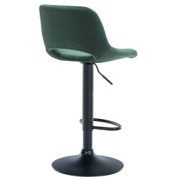 Ensemble de 2 tabourets de bar Camden en velours, noir et vert