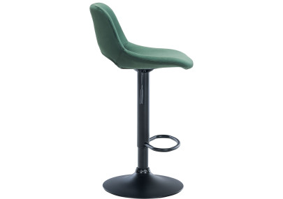 Ensemble de 2 tabourets de bar Camden en velours, noir et vert