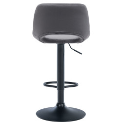 Lot de 2 tabourets de bar Camden en velours noir gris foncé