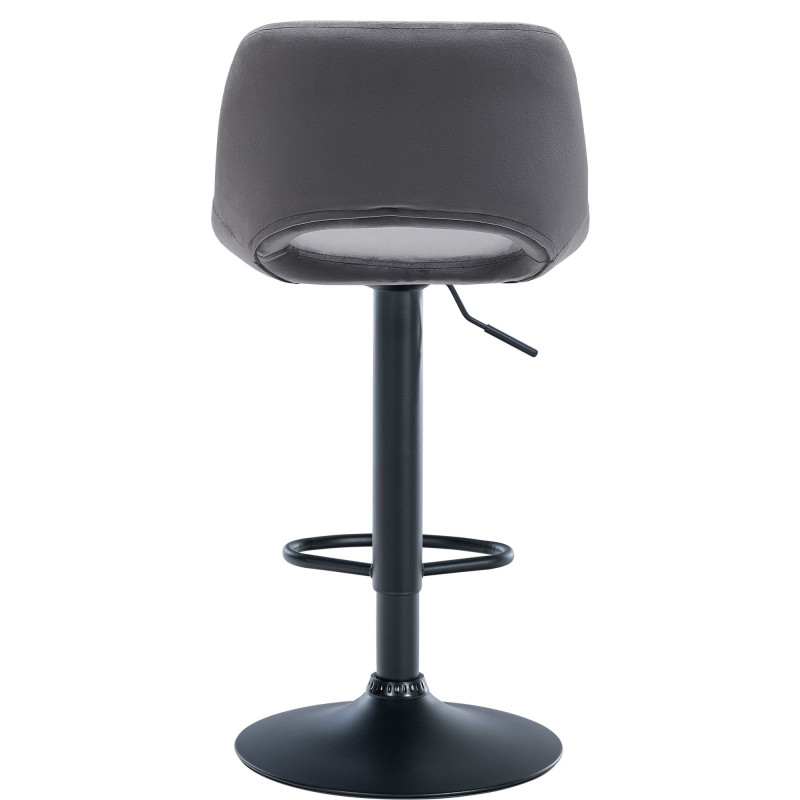 Lot de 2 tabourets de bar Camden en velours noir gris foncé