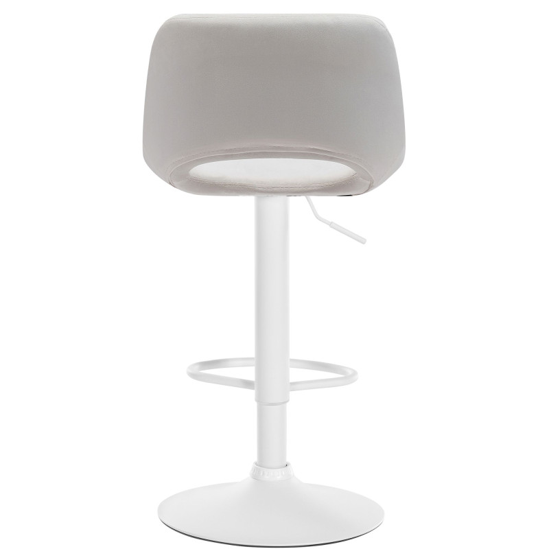 Ensemble de 2 tabourets de bar Camden en velours, blanc/crème