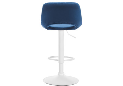 Conjunto de 2 banquetas de bar Camden em veludo, branco/azul