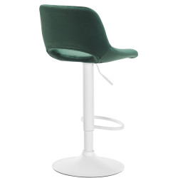 Ensemble de 2 tabourets de bar Camden en velours blanc vert