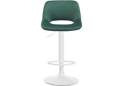 Conjunto de 2 banquetas de bar Camden, em veludo, branco/verde