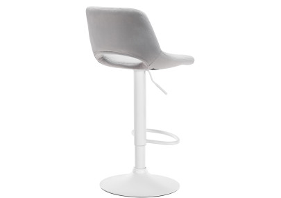 Ensemble de 2 tabourets de bar Camden en velours, blanc/gris clair