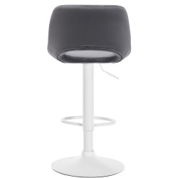 Lot de 2 tabourets de bar Camden, velours, blanc/gris foncé