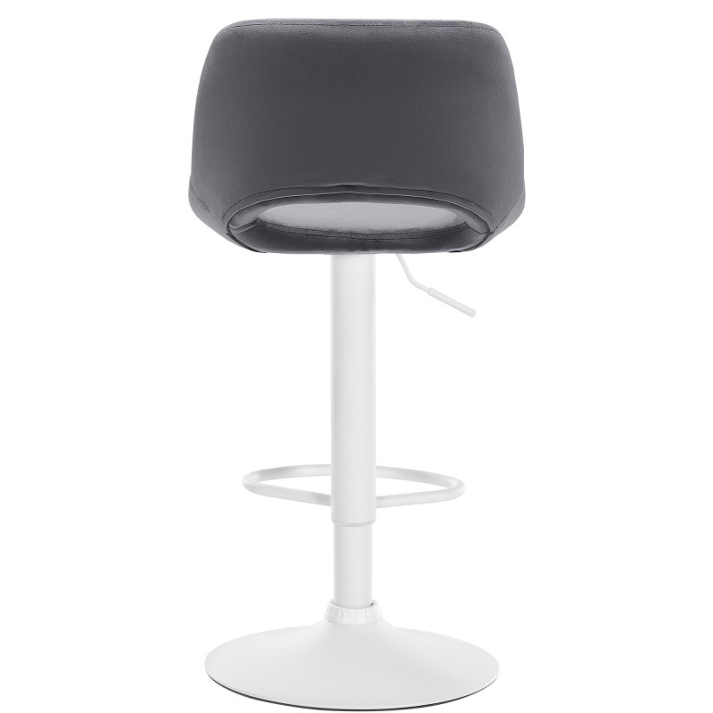 Lot de 2 tabourets de bar Camden, velours, blanc/gris foncé
