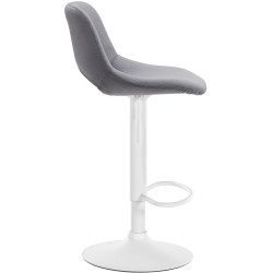 Lot de 2 tabourets de bar Camden, velours, blanc/gris foncé