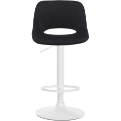 Ensemble de 2 tabourets de bar Camden en velours, blanc et noir