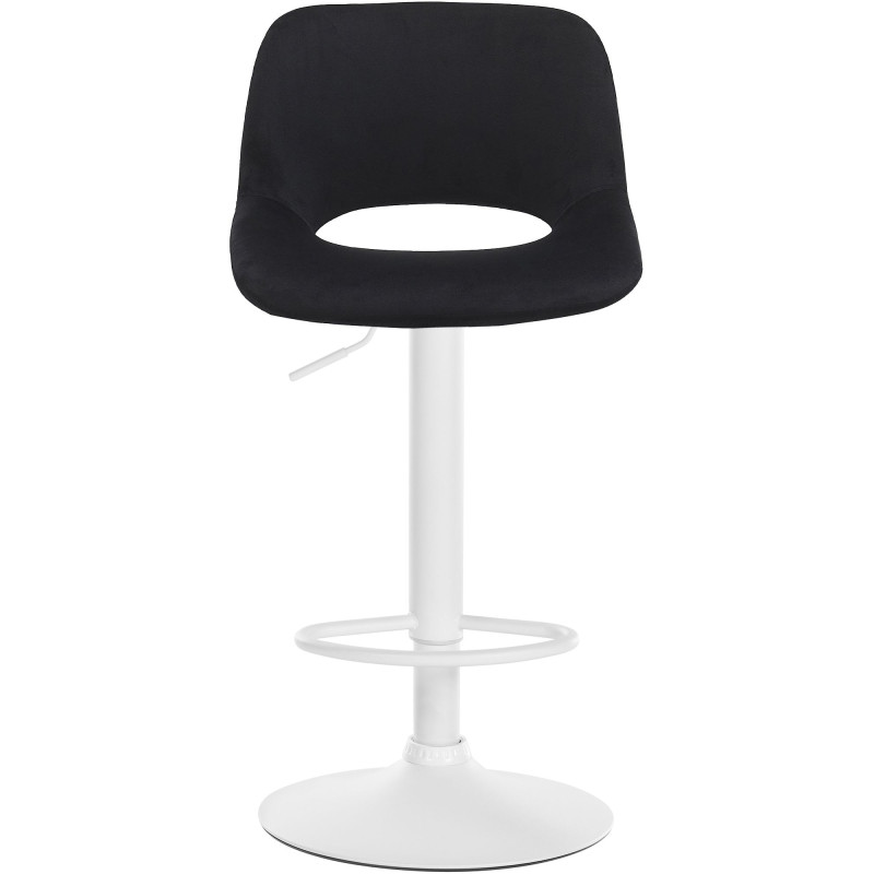 Ensemble de 2 tabourets de bar Camden en velours, blanc et noir