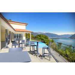 Ensemble de 4 tabourets de bar Maya, gris foncé