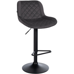 Tabouret de bar en velours Kasson noir