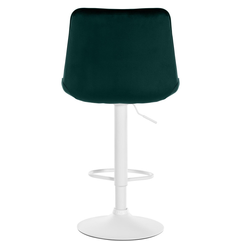 Tabouret de bar Toni en velours blanc vert