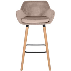 Ensemble de 2 tabourets de bar Grant en velours gris clair