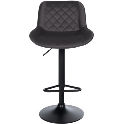 Tabouret de bar en velours Kasson noir