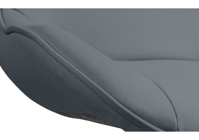 Lot de 2 tabourets de bar Vonore, similicuir, gris chromé