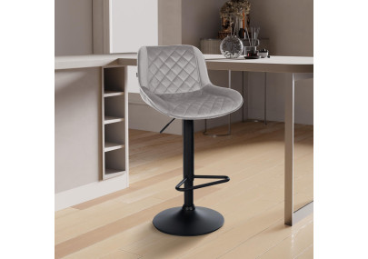 Tabouret de bar Kasson en velours gris