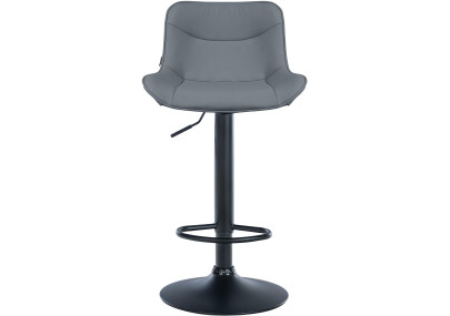 Set di 2 sgabelli da bar Vonore, similpelle, nero/grigio