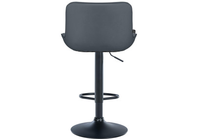 Conjunto de 2 banquetas de bar Vonore, em couro sintético, preto/cinza.