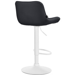 Conjunto de 2 banquetas de bar Vonore, em couro sintético, branco/preto