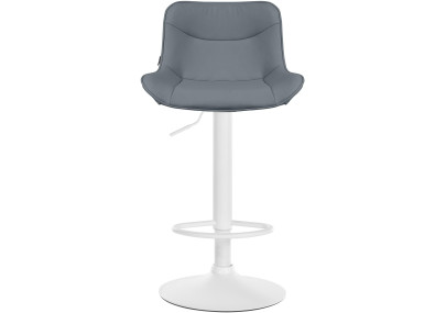 Ensemble de 2 tabourets de bar Vonore, similicuir, blanc/gris