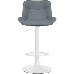 Ensemble de 2 tabourets de bar Vonore, similicuir, blanc/gris